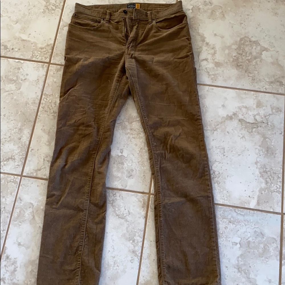Men’s J crew slim straight brown corduroy pant